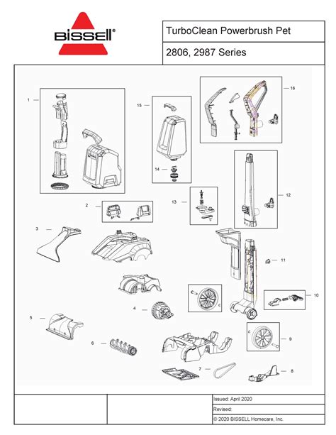 Schematic Parts Book for Bissell Model: 2806 TurboClean PowerBrush Pet - VacuumsRUs