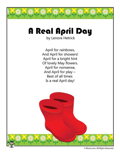 Kid's Poems for the Month of April | Woo! Jr. Kids Activities : Children's Publishing | Spring ...