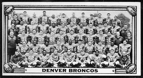 Denver Broncos Team - 1968 Topps Test Team Photos #10 - Vintage ...