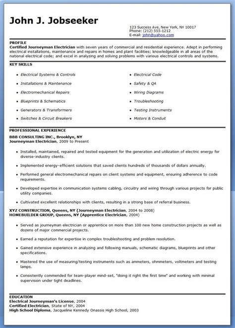 Journeyman Electrician Resume Samples - Resume Samples