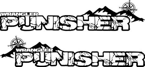 Jeep Punisher Fender Body Decal Sticker New 2pc Wrangler Liberty Rubicon SRT - KLP Customs