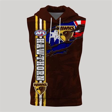 AFL Hawthorn Football Club | Specialized Sleeveless Hoodie Design V0122 – Floda Shop