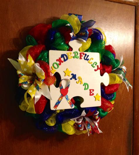 Pin by Uniquely Us!! on keeping it wrethy | Autism crafts, Diy deco mesh wreath, Deco mesh wreaths