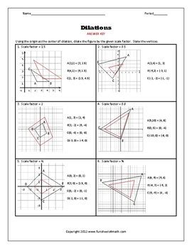 Geometric Dilation Worksheet / Dilation - | Illustration Brady