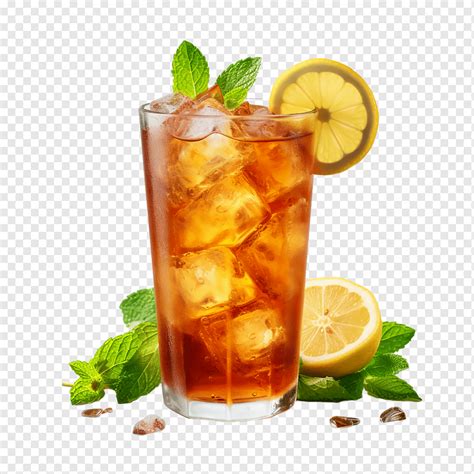 Minuman musim panas, es teh, lemon, daun mint, png | PNGWing