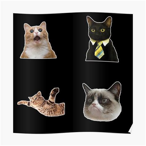 "Cat meme pack" Poster for Sale by Dariusky | Redbubble