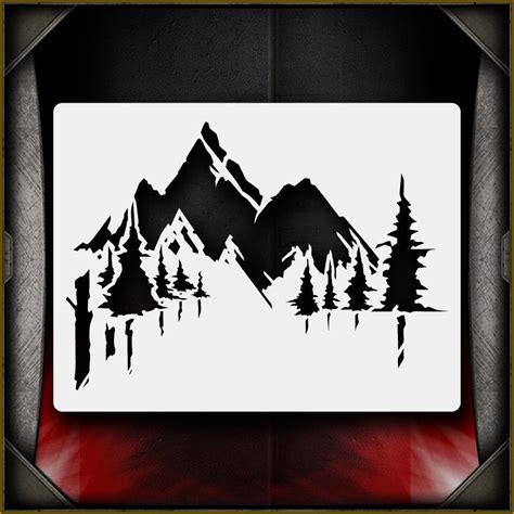 Mountains 2 - Airbrush Stencil Template Airsick Arts And Crafts ...