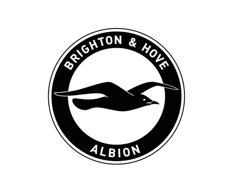 Brighton Club Logo Black And White Symbol Premier League Football Abstract Design Vector ...