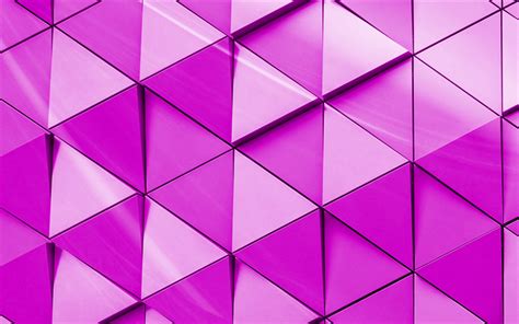 Download wallpapers purple 3d background, triangles 3d texture ...