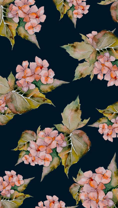 a watercolor painting of pink flowers on a black background