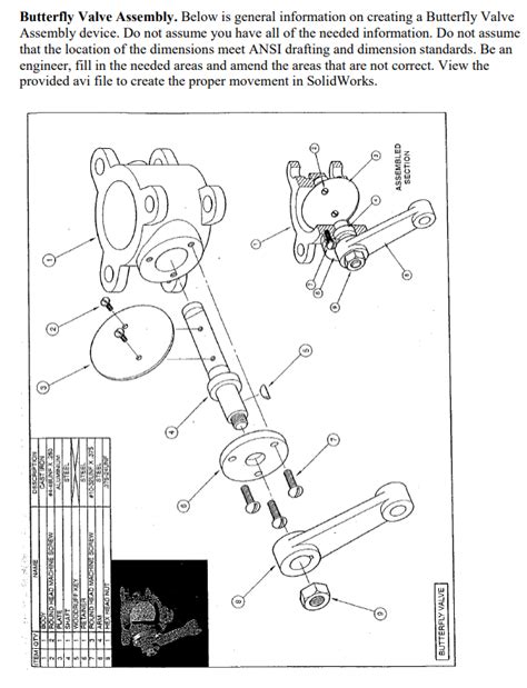 Solved Butterfly Valve Assembly. Below is general | Chegg.com