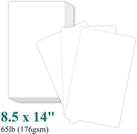 8.5 x 14 White Legal Size Card Stock Paper - 250 Sheets - 65lb Cover ...