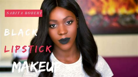 GOTHIC BLACK LIPSTICK FOR DARK SKIN | black lipstick look - YouTube