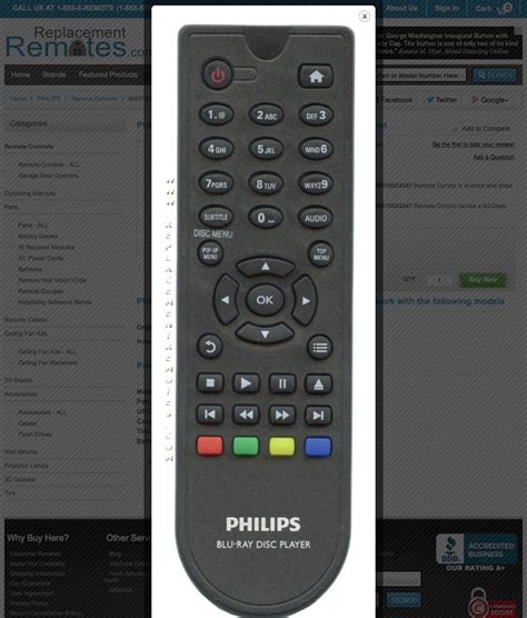 PHILIPS 996510053347 Blu-Ray DVD Player Remote Control - Dan's Electronics Blog