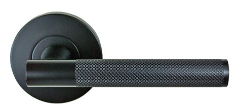 Nidus Domici Knurled Door Handle Passage - Matte Black