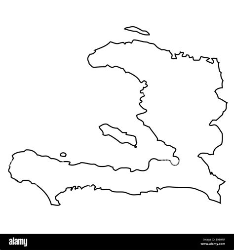 Outline, map of Haiti Stock Photo - Alamy