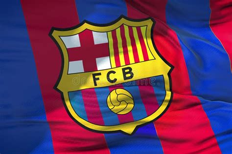 Waving Fabric Texture Flag of FC Barcelona Football Club, Real T ...