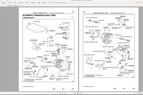 Toyota Corolla 2004 Workshop Service Manual