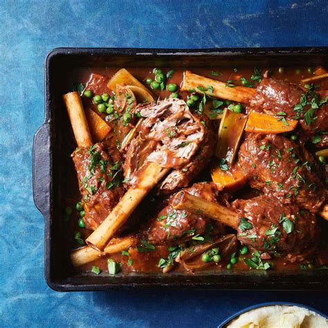 Mediterranean-Style Wine Braised Lamb Shanks With Vegetables - Braised ...