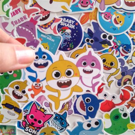 Baby Shark Stickers for Children. RANDOM Waterproof Pinkfong - Etsy in 2022 | Cute stickers ...