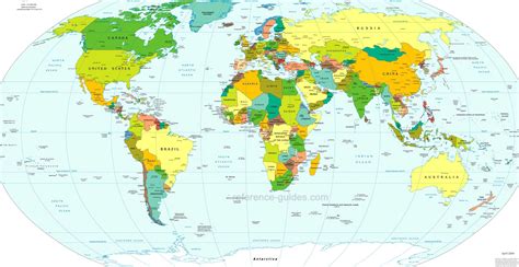 Map of the world with countries names