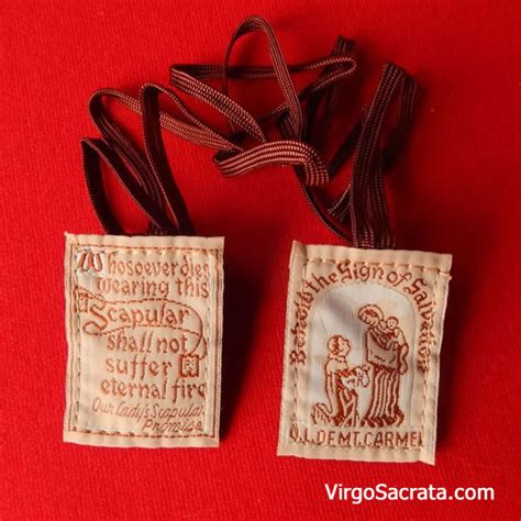 Embroidered Brown Scapular Made of 100% Wool