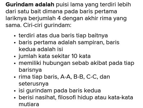 Ciri Ciri Gurindam Adalah - Riset