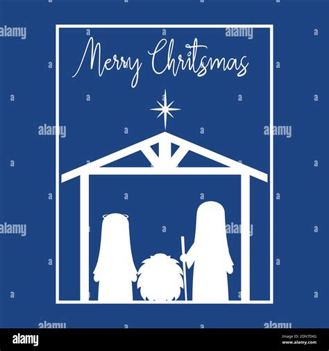 Merry christmas card with nativity - Vector illustration Stock Vector ...