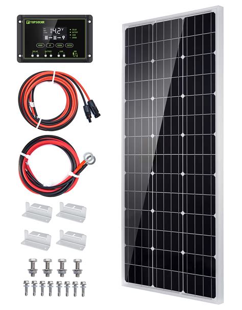 Buy Topsolar Solar Panel Kit 100 Watt 12 Volt Monocrystalline Off Grid System for Homes RV Boat ...