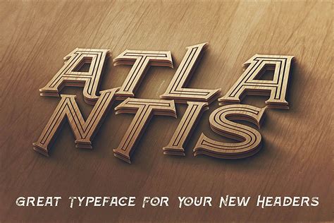 Atlantis - Vintage Style Font (40444) | Display | Font Bundles