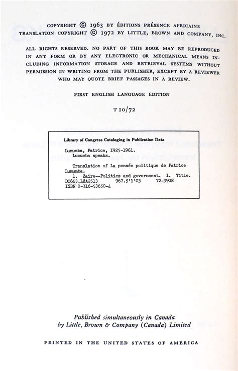 LUMUMBA SPEAKS Speeches and Writings, 1958-61 | Patrice Lumumba - Jean ...