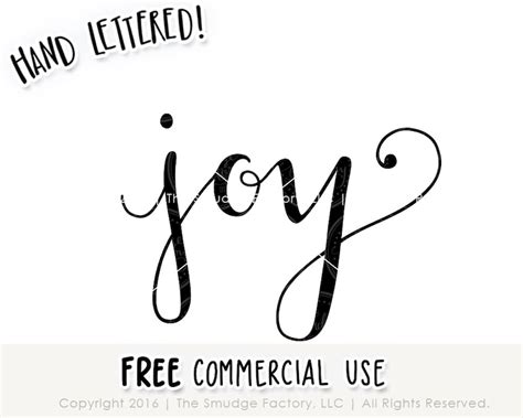 Joy SVG Cut File Hand Lettered Silhouette Cricut - Etsy