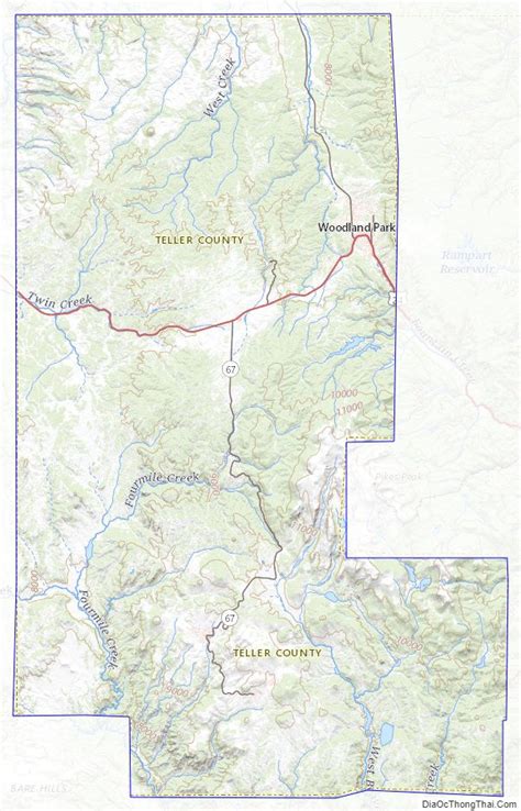 Map of Teller County, Colorado - Thong Thai Real