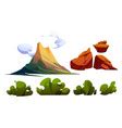 Volcano eruption landscape Royalty Free Vector Image