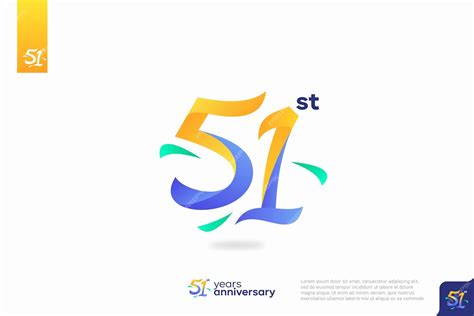 Premium Vector | Number 51 logo icon design 51st birthday logo number anniversary 51