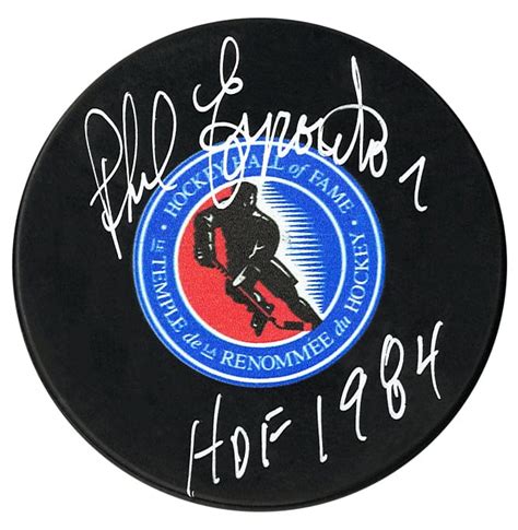 Phil Esposito Autographed Hockey Hall of Fame Inscribed Puck | CoJo ...