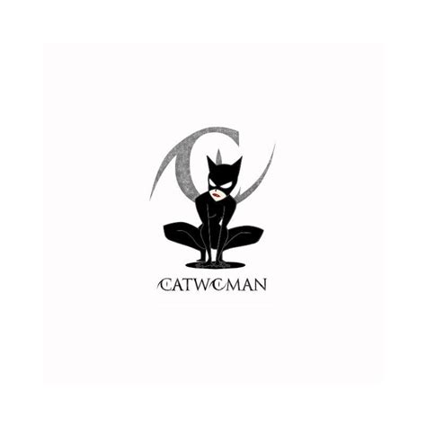 T-shirt catwoman grey logo on white