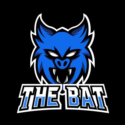 Blue dark bat vampire mascot sport esport logo template 2827832 Vector ...