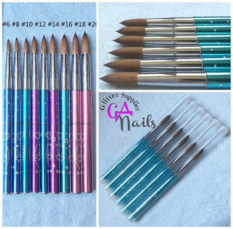 Acrylic Nail Brushes – Sizes Available – #8 #10 #12 #14 #16 #18 – Glitter Arty Nails