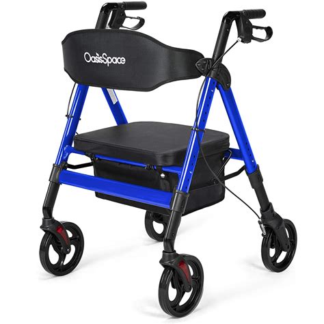 OasisSpace Heavy Duty Rollator Walker - Bariatric Rollator Walker with Large Seat for Seniors ...