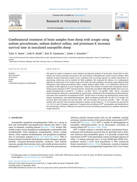 (PDF) Combinatorial treatment of brain samples from sheep with scrapie using sodium percarbonate ...