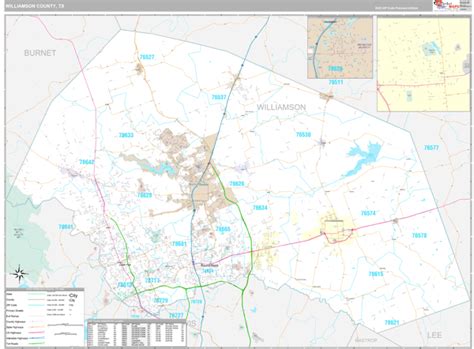 Williamson County, TX Map - Premium