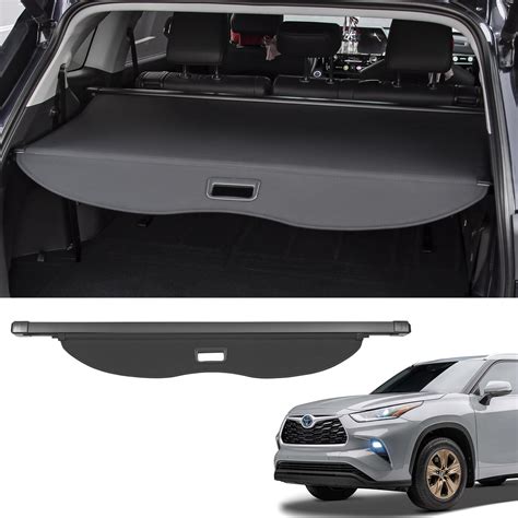 Xipoo Fit 2020-2022 Toyota Highlander Cargo Cover Rear Trunk Cargo Cover Retractable Cargo Cover ...