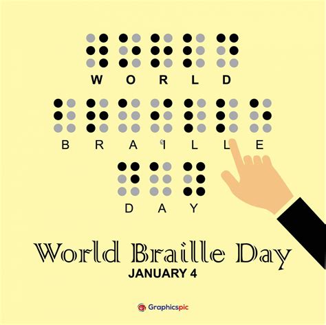 Happy World Braille Day vector illustration. Suitable for greeting card, poster and banner ...