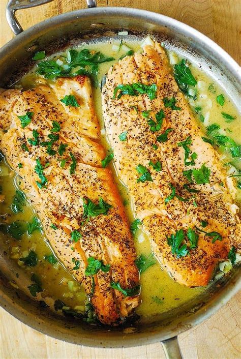 Trout with Garlic Lemon Butter Herb Sauce | Fish recipes healthy, Trout recipes, Easy fish recipes