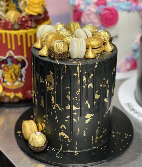 Black and Gold Celebration Cake - Sugar Whipped Cakes Website