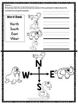 Cardinal Direction Worksheet For Grade 3