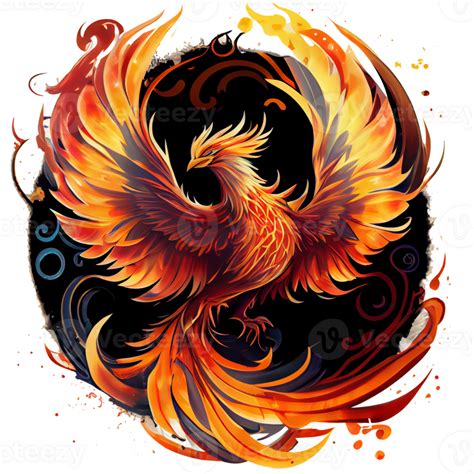 Mystical mythical character Phoenix, phoenix bird on a transparent background, phoenix logo ...