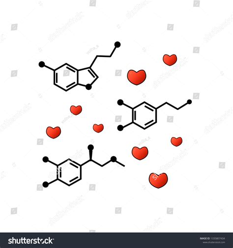 Chemistry Love Hormones Happiness Serotonin Adrenaline 库存矢量图（免版税）1335807434 | Shutterstock