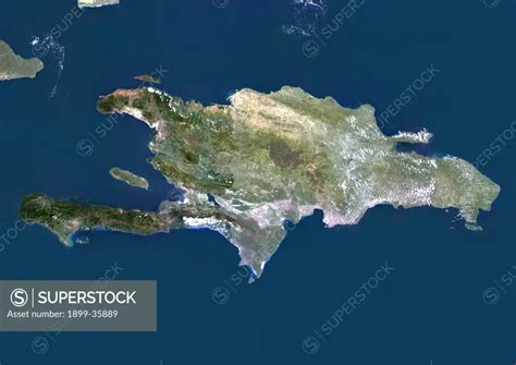 Haiti And Dominican Republic (With Mask), True Colour Satellite Image ...